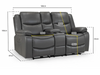 NEW - Harald Electric Reclining Sofas - Grey Leather Aire - Sofa Easy